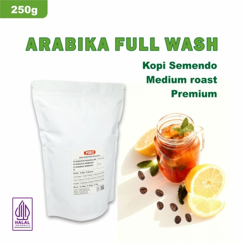 

Kopi Arabika Semendo Full Wash 250gr Premium Petik Merah Biji Kopi Bubuk