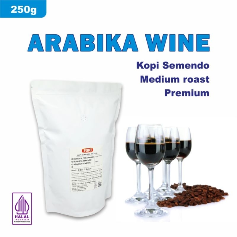 

Kopi Arabika Semendo Wine 250gr Premium Petik Merah Biji Kopi Bubuk