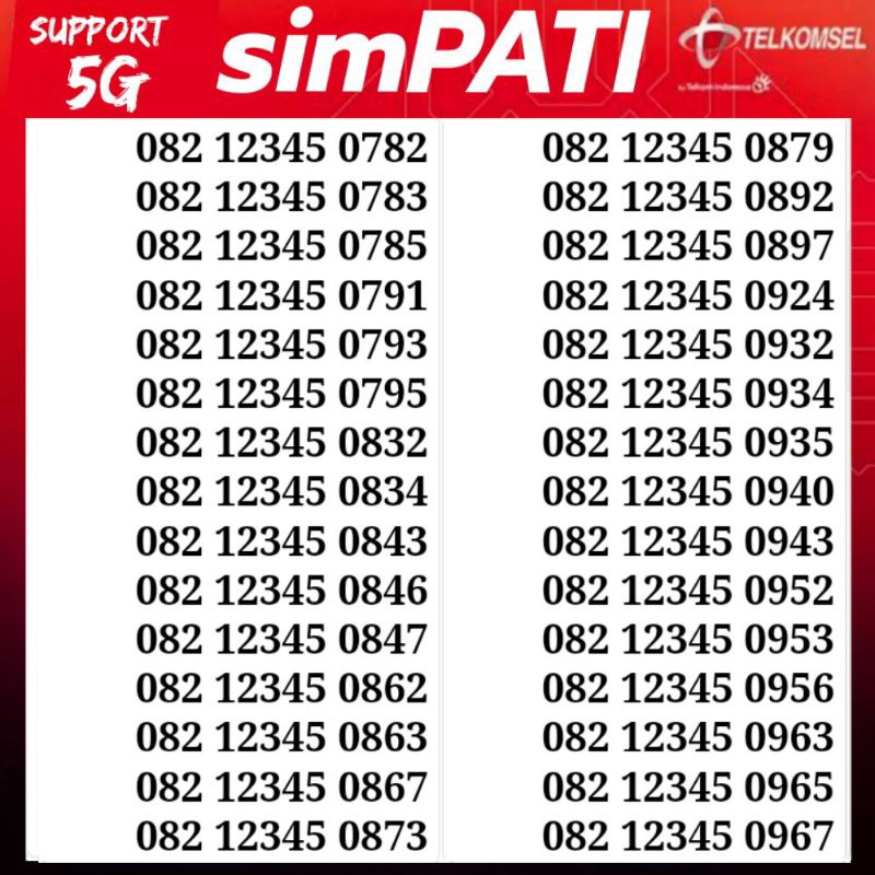 nomor cantik telkomsel simpati 12345