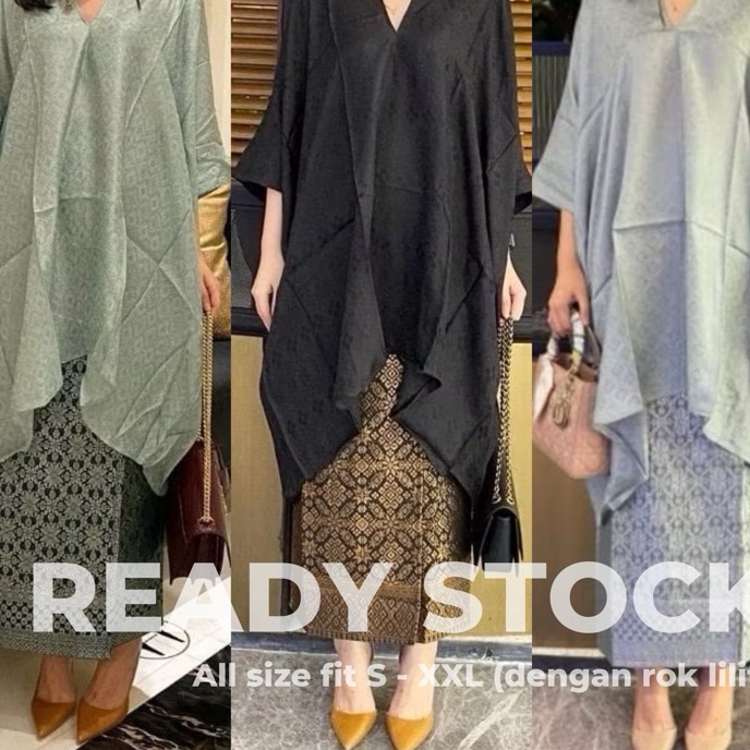 Terbatas  1 SET KAFTAN  SONGKET VISCOS LILIT ARUNA PALING G