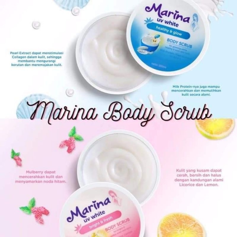 MARINA BODY SCRUB HEALTHY AND GLOW (BIRU) 200GR