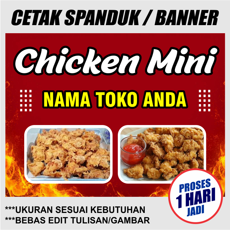 spanduk banner chicken mini benner jualan custom
