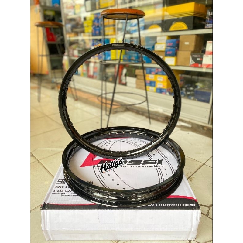 VELG KLOWONGAN ROSSI RING 17 HITAM MENGKILAP GLOSSY