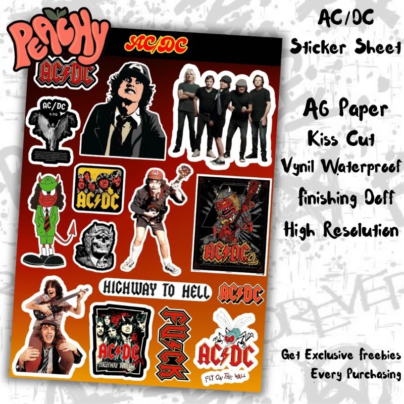 

ACDC Sticker Pack | Sticker Vynil | sticker Waterproof | sticker sheet | sticker band | sticker tumbler | stiker anti air | sticker music | sticker HP laptop | sticker murah | sticker premium | sticker helm | kiss cut | sticker A6 | sticker gaul | viral
