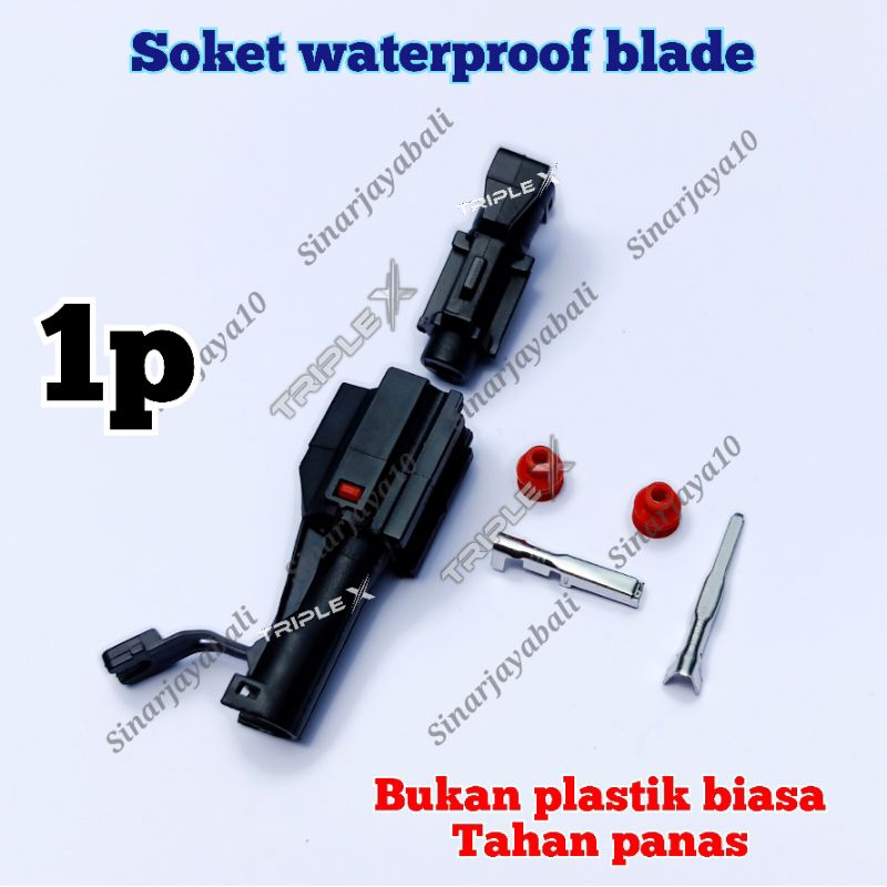 soket 1p socket 1pin waterproof konektor anti air 1 p pin sambungan kabel motor mobil connector moto