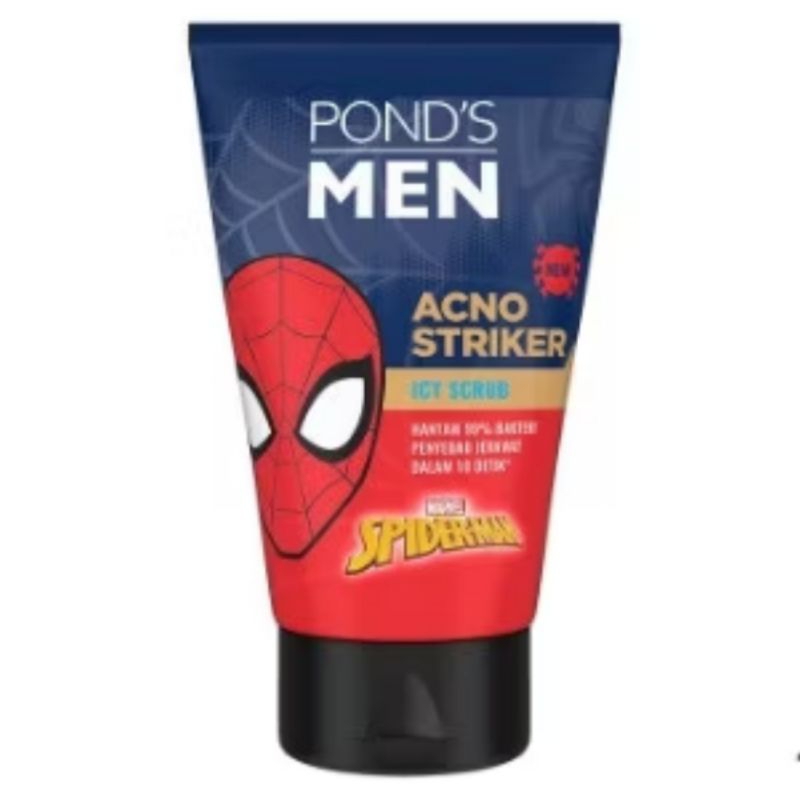 Ponds Men Acno Striker Facial Scrub 100G - Face Scrub Pria Spiderman Edition
