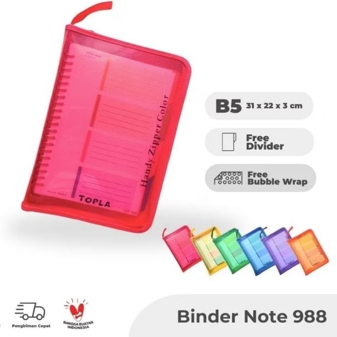 

topla binder note 988 -planner,jurnal,dan diaryukuran B5 Dengan 26 ring kuat