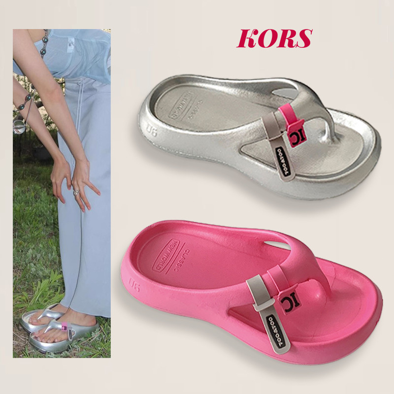 KORS Gaya Baru Sandal Jepit Sepatu Pantai Sepatu Air Sepatu Flat Shoes Wanita Sepatu Empuk Wanita Se