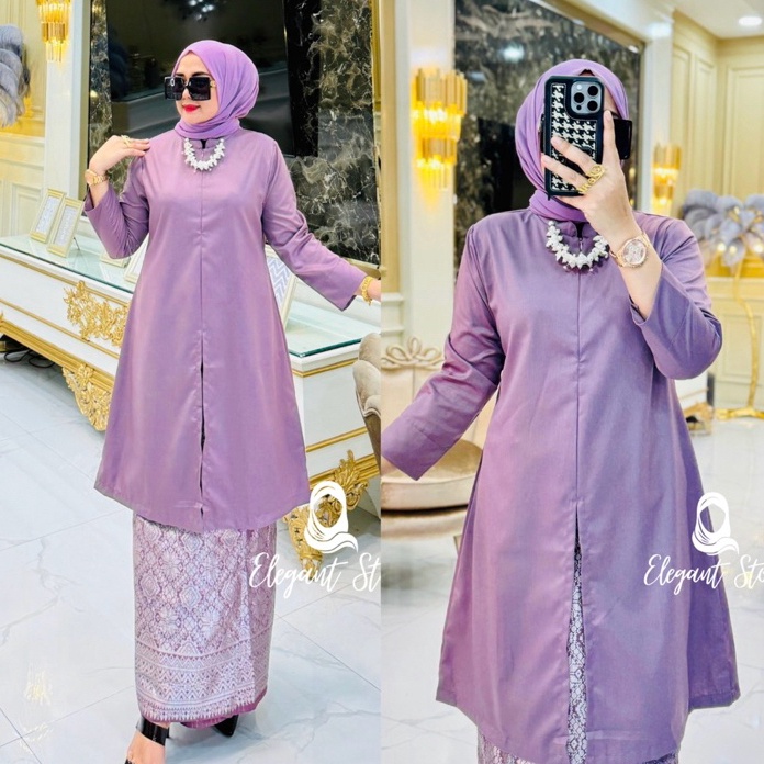 FG2 stelan tunik melayu belah tengahSet tunik polos rok span songkettunik toyobo model belah