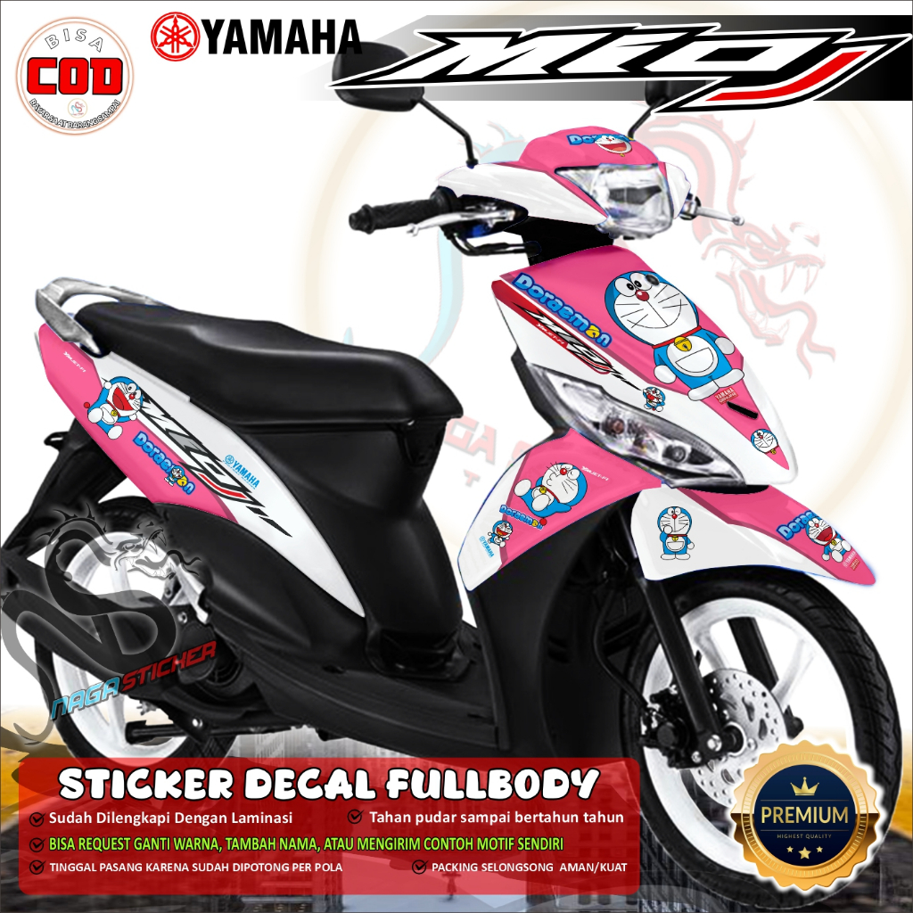 BISA COD DECAL STIKER FULL BODY YAMAHA MIO J VARIASI DORAEMON CA4601 BEBAS DESAIN