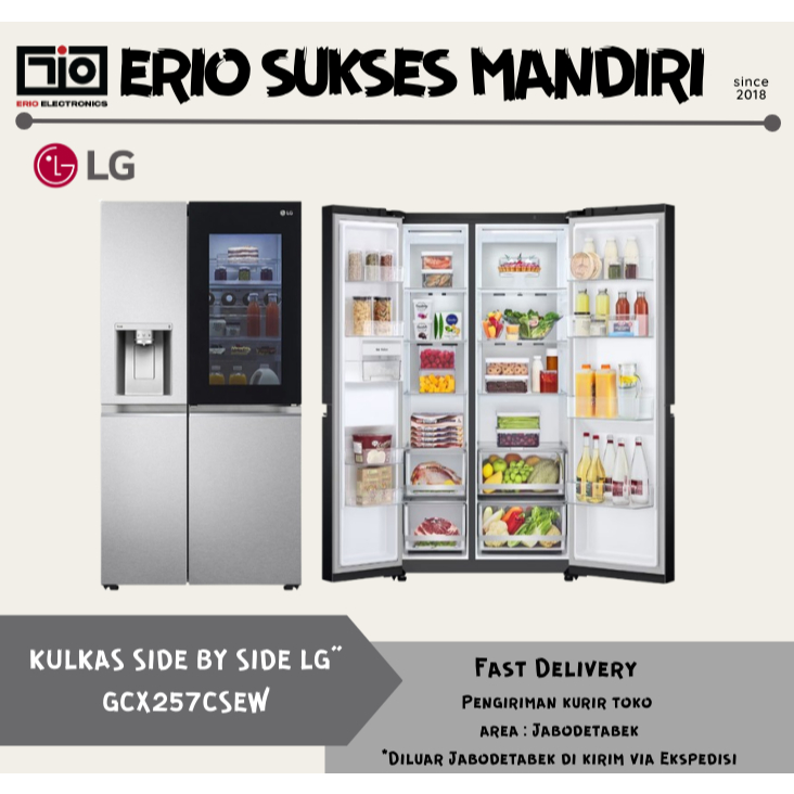 LG GC-X257CSEW KULKAS LG SIDE BY SIDE InstaView GCX257CSEW GCX257 KULKAS TOK TOK