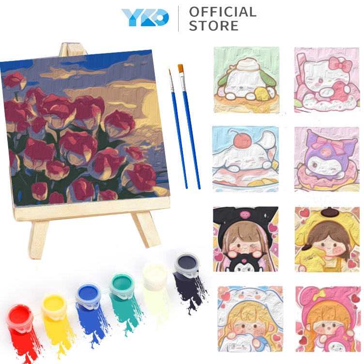 

Big Promote YKO Paint By Number DIY Painting Kit 2x2cm Kit Kartun Canvas Paint By Number Digital Melukis