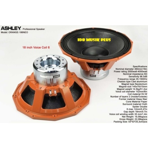 Speaker 18" Neo Ashley Orange186 Orange 186 NEO Component Original
