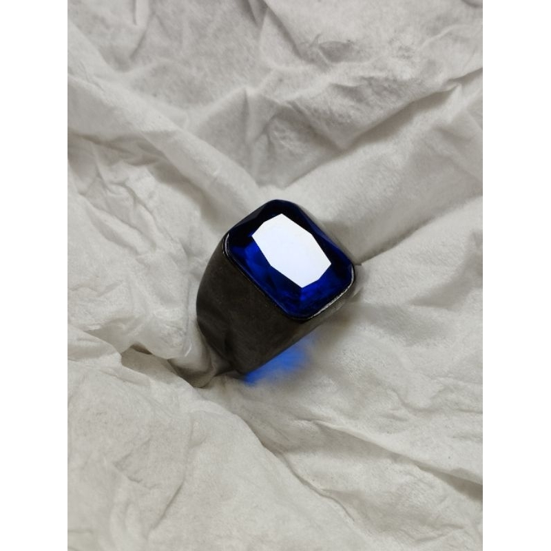 cincin blue safir original kotak cuting top hq