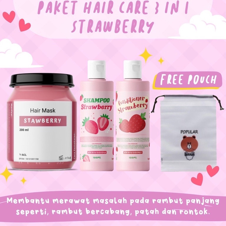 Baru Viral BPOM PAKET HAIR CARE 3in1  PAKET PERAWATAN RAMBUT 3in1  HAMPERS HAIR CARE  HAIR MASK SHAM