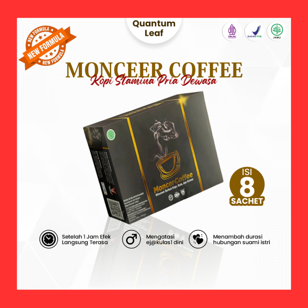 

MoonceerCoffee Original Kopi Stamina Pria Sudah Bpom Halal Mui 1 Box Isi 8 Sachet