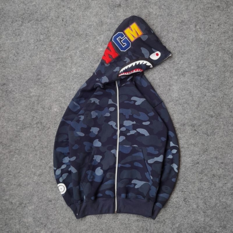 HOODIE ZIPPER BAPE NAVY CAMO MIRROR