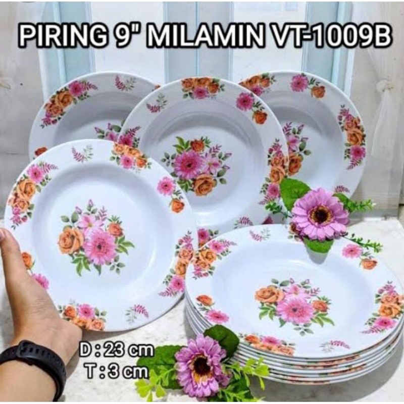 piring makan/melamin motif bunga