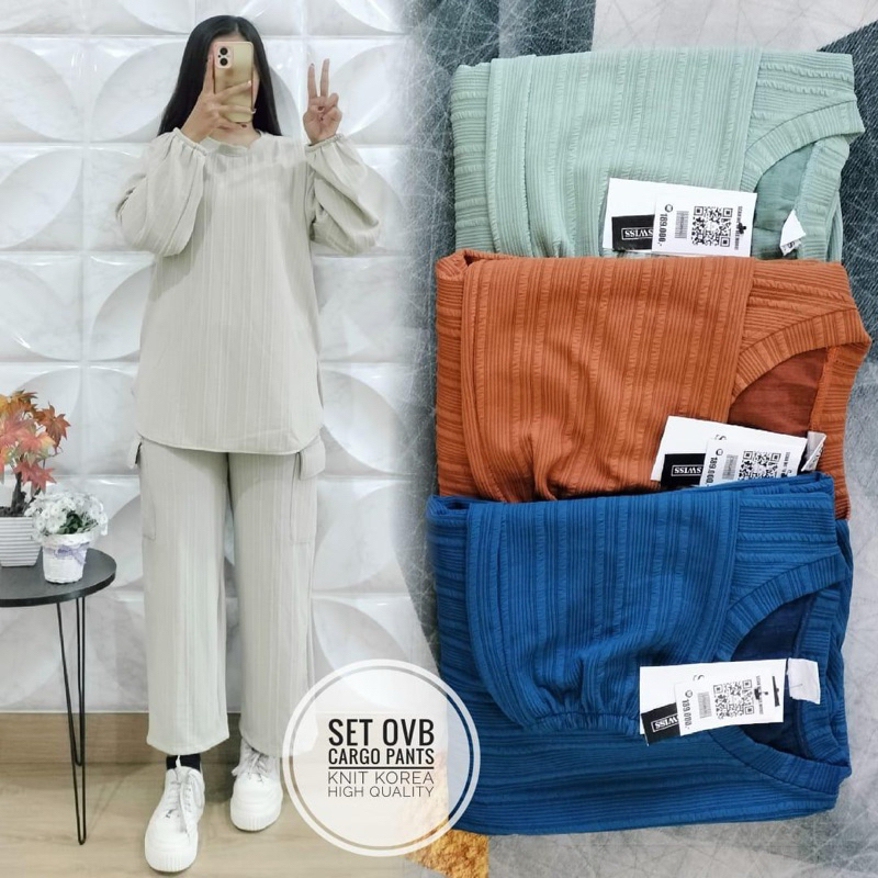 ONE SET KNIT KOREA POLOS TGN KARET