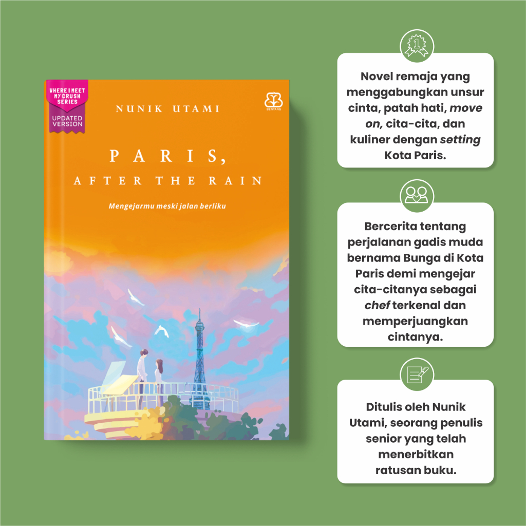[Bentang] Buku Novel | Paris, After the Rain : Mengejarmu Meski Jalan Berliku - Nunik Utami