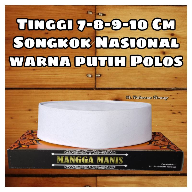 Baru Peci Songkok Nasional Polos Putih