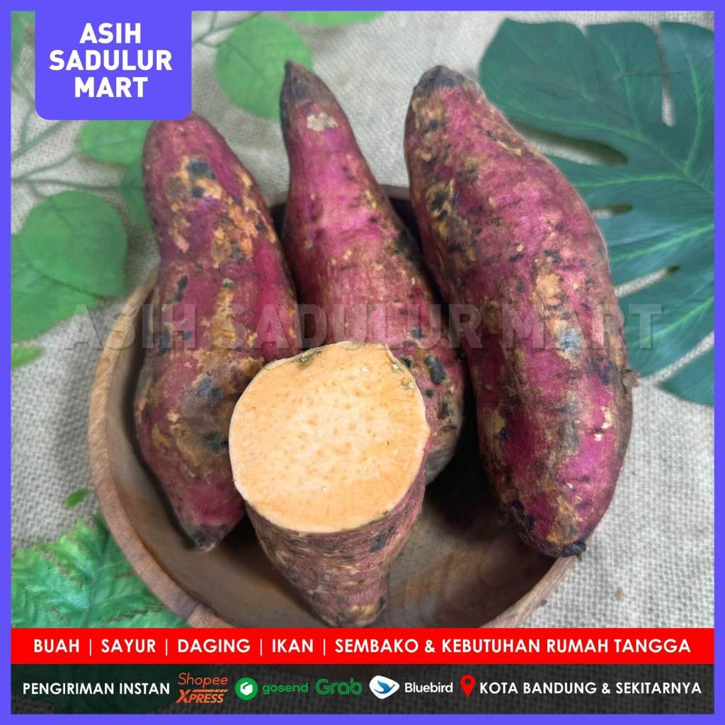 

Ubi Merah | Ungu | Cilembu | 500gr / 1kg Promo Bandung (Hui) | Sayuran Asih Sadulur Mart