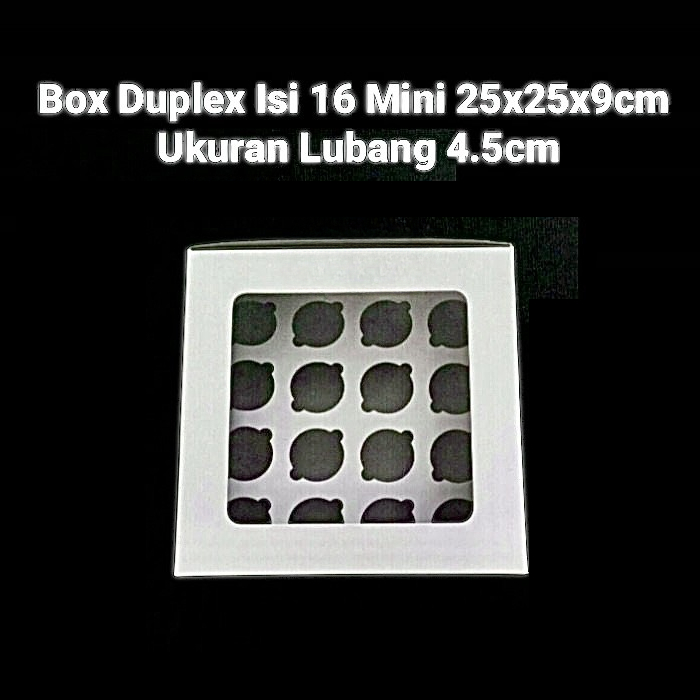 

( 5 pcs ) Dus Mini Cupcake Isi 16 Box Putih Polos Sekat 16 Hampers Pudding Mini Kardus 25x25x9 cm