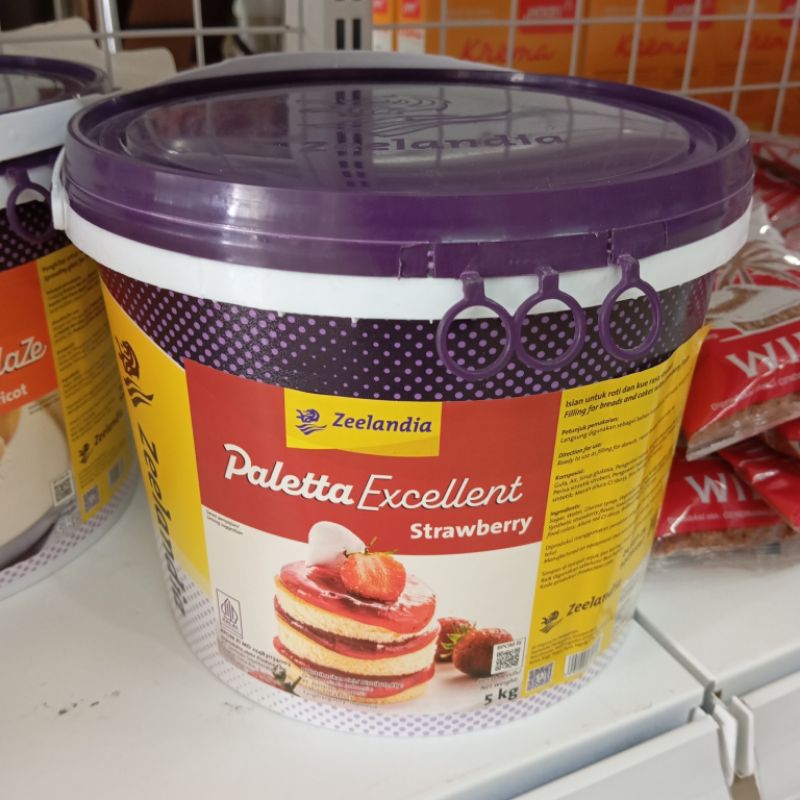 

Zeelandia Paletta Excellent Selai Strawberry Blueberry Apricot 5kg Olesan Topping Filling Kue Roti Cake Bolu