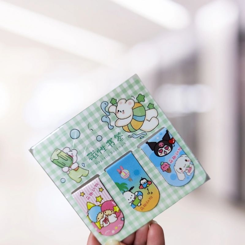 

3pcs bookmark magnet sanrio anak pembatas buku kecil