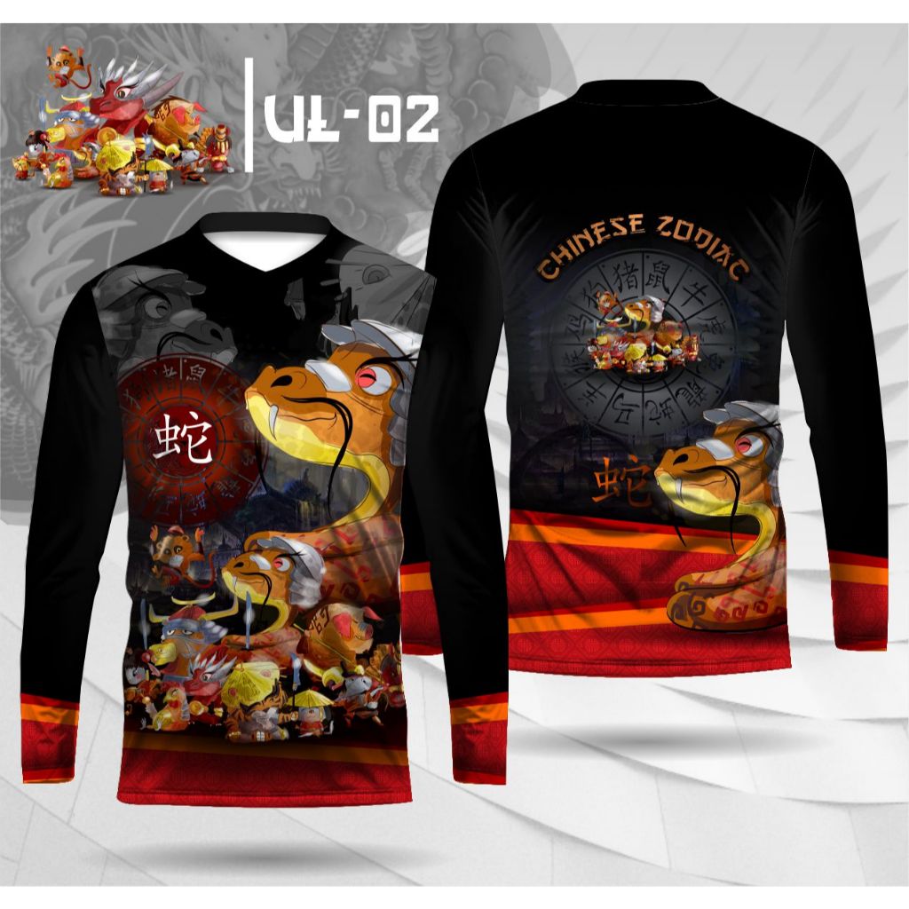 kaos imlek shio ular jersey imlek shio ular kaos jersey shio ular terbaru UL-02 lengan panjang