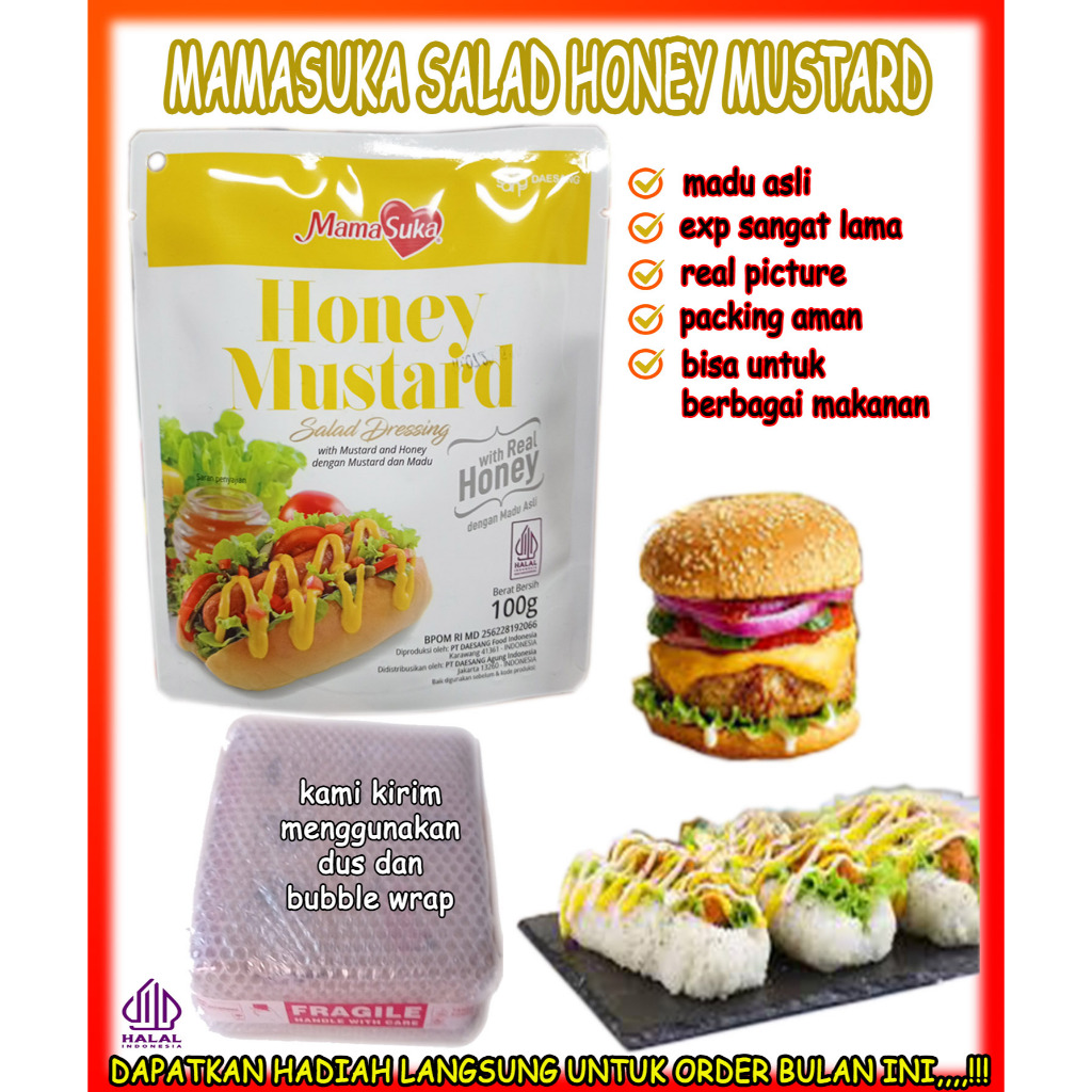 

Mama suka Salad Dressing Honey Mustard 100gr