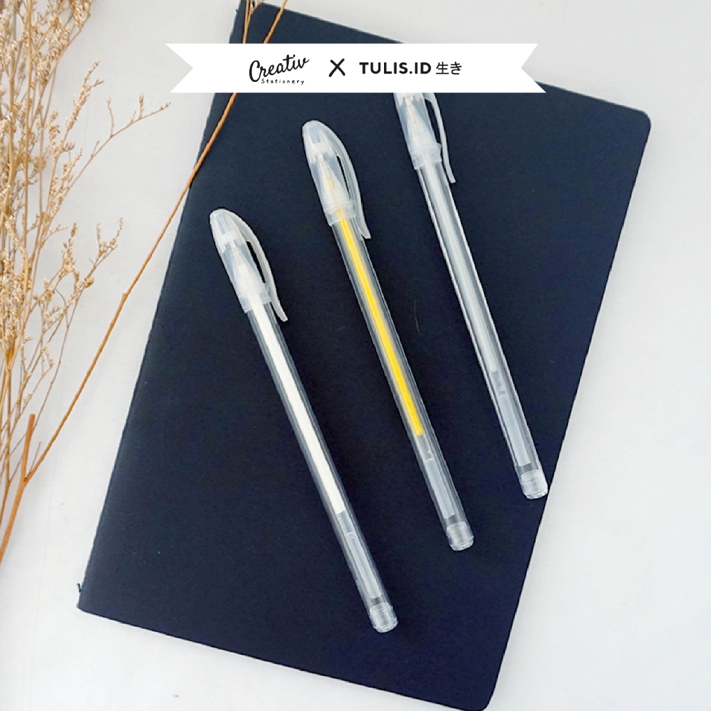 

[TULIS.ID IKI 生き] Gelly Pen Silver White Gold Pulpen Color Ink 0.8 Mm