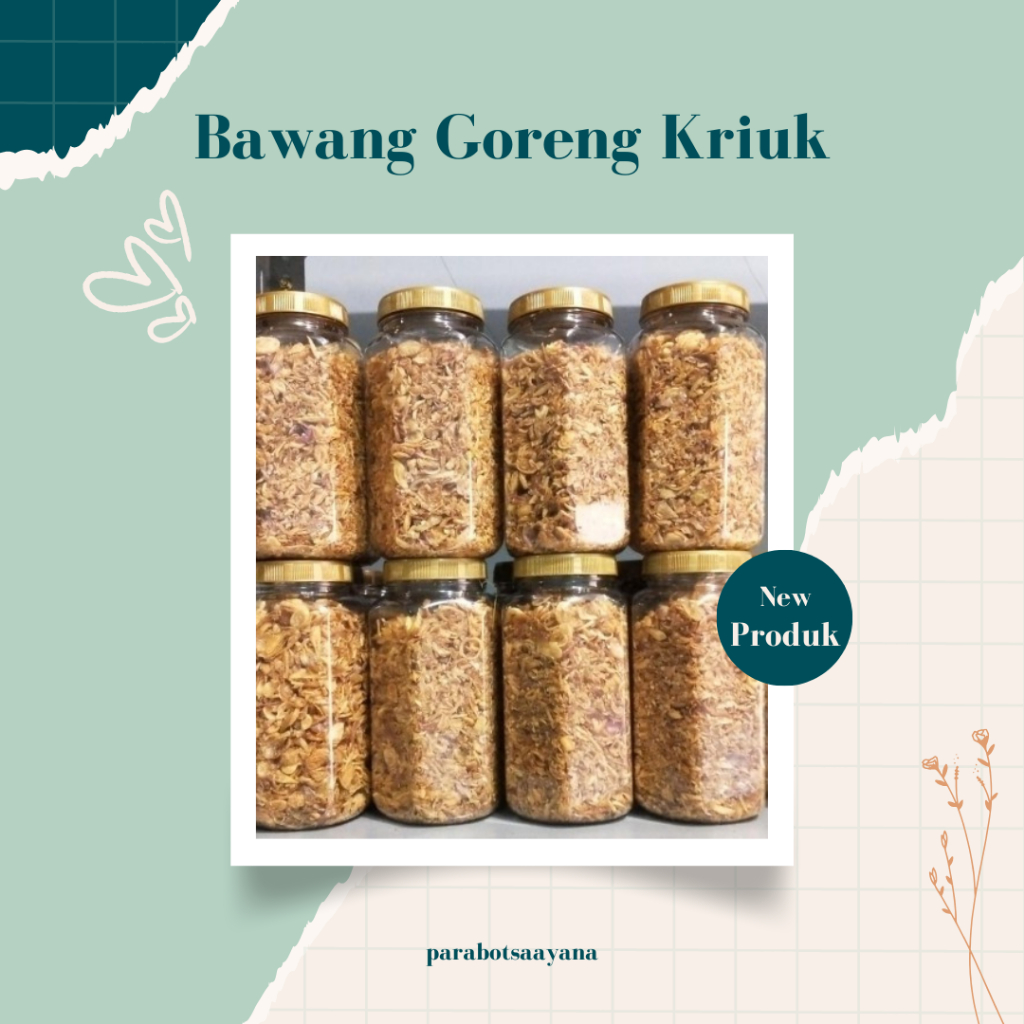 

Bawang Goreng Kriuk Campuran (Bawang dan Ubi)