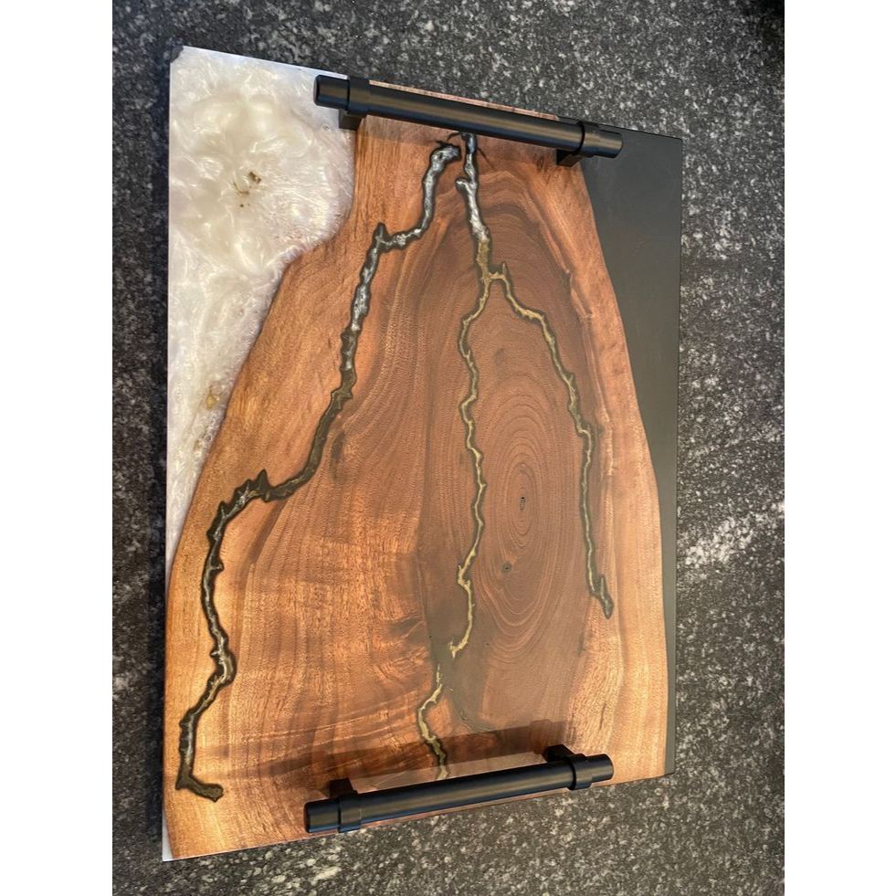 black white nampan/aesthetic nampan nampan kayu serbaguna,nampan minimalis,baki kayu,baki makanan,ba