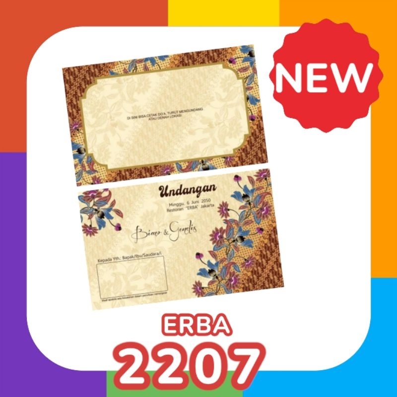 ERBA 2207 Blangko Undangan Nikah Pernikahan Era Baru