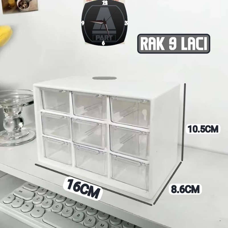 RAK MINI RAK KOMPONEN SERBAGUNA 9 LACI UKURAN KECIL