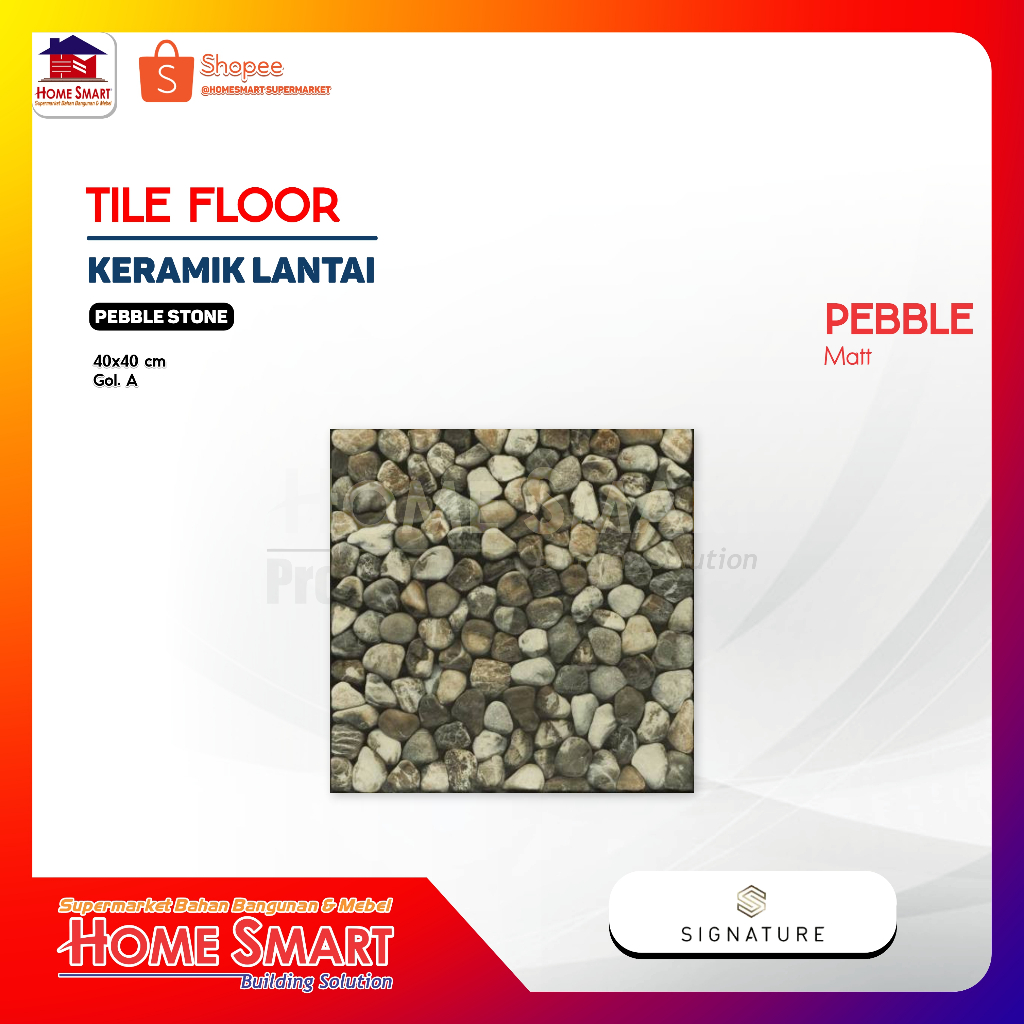 Keramik Lantai Mulia 40x40 Pebble Stone Kw1