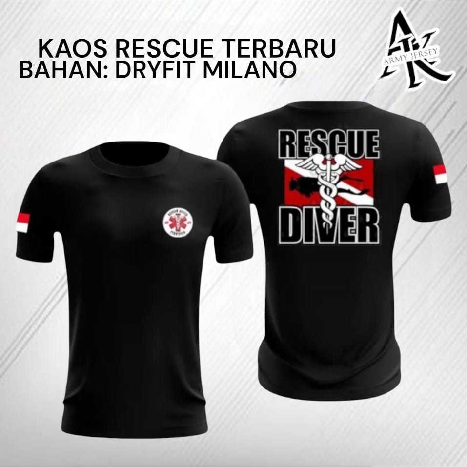 Kaos Olahraga RESCUE and Medic /kaos jersey Rescue /bahan dryfit milano