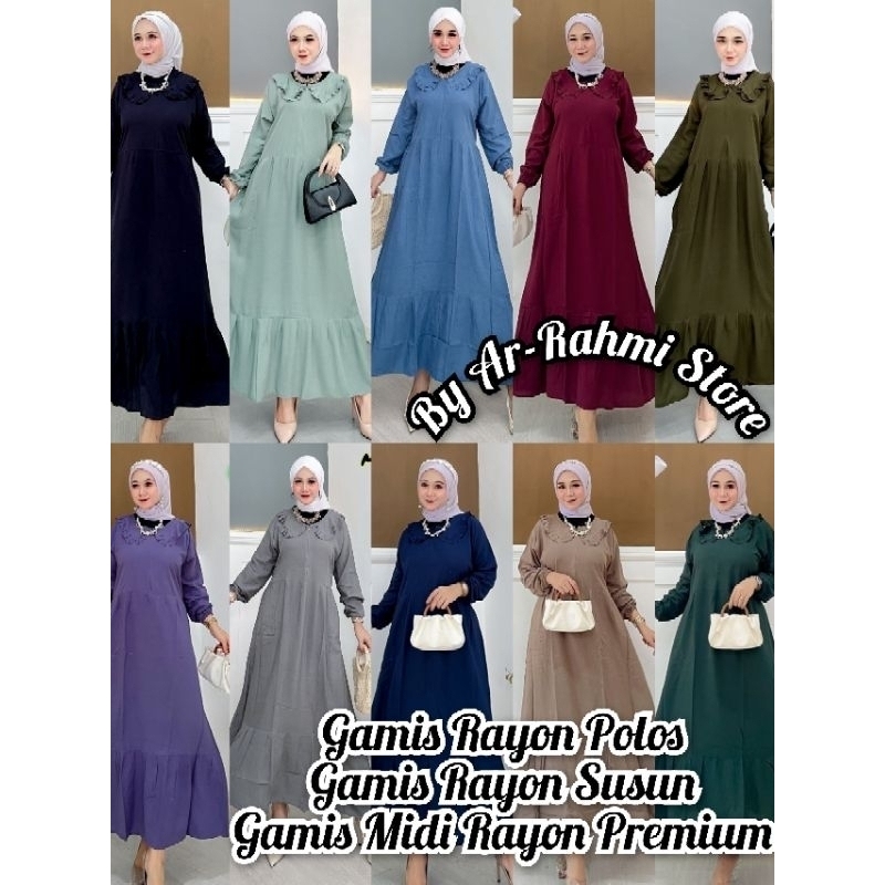 GAMIS RAYON PREMIUM GAMIS MIDI RAYON POLOS MIDI DRESS RAYON PREMIUM GAMIS RAYON BUSUI GAMIS RAYON BU