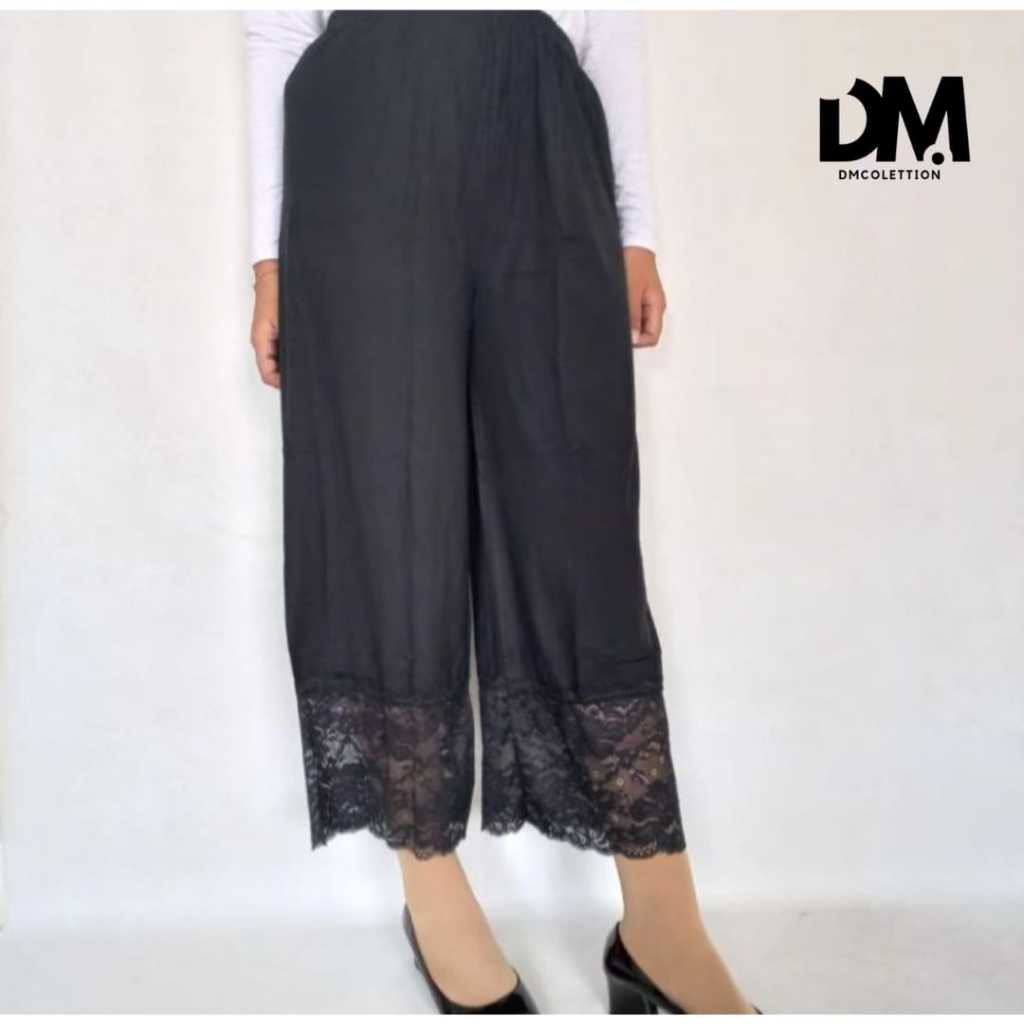 DMColettion - Celana Kulot Renda/Celana Panjang Rayon/Celana Dalaman Gamis Renda