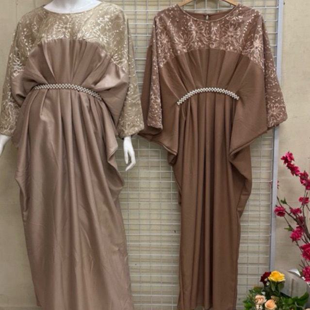 Gamis kaftan satin payet