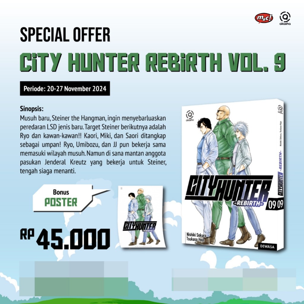 Komik City Hunter Rebirth 9 (SPECIAL OFFER) by Nishiki Sokura / Tsukasa Hojo