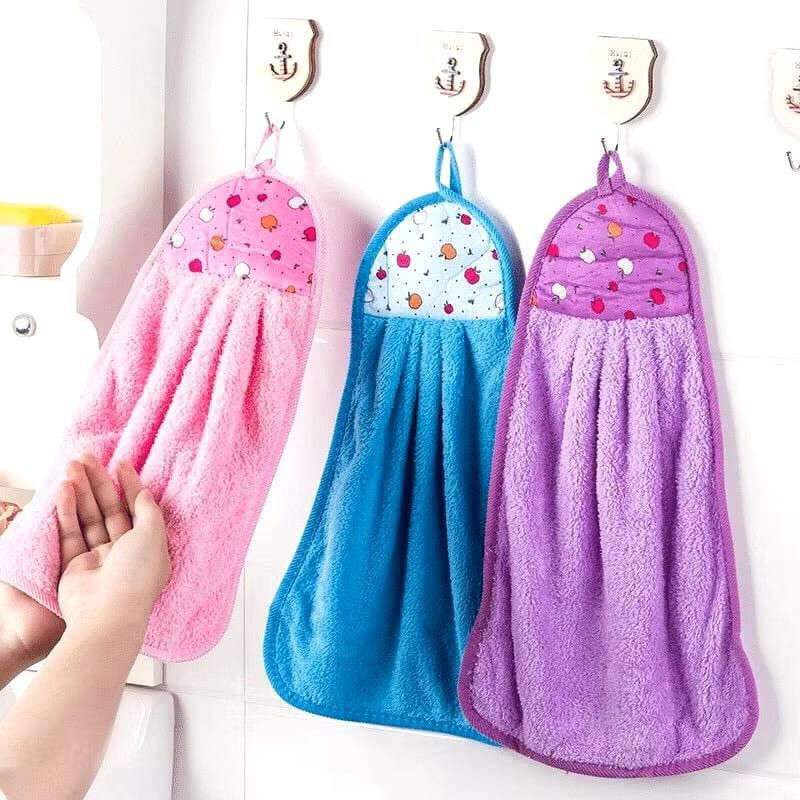 Kain Lap Microfiber Gantung Motif Hand Towel Coral Fleece