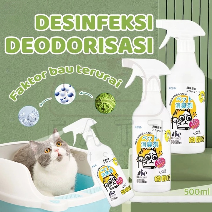 Spray Penghilang Bau Kotoran Kucing Pet Odor Remover Odor Desinfektan Spray untuk Pipis dan Poop Kuc