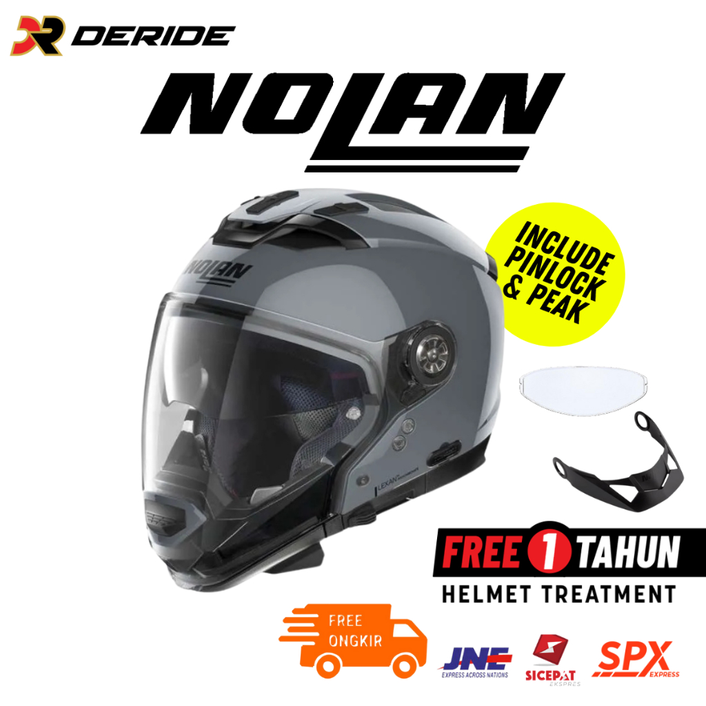 Nolan N70-2 GT Classic N-Com 008 Slate Grey Helm Crossover Hybrid SNI Original N70 2 N702 GT
