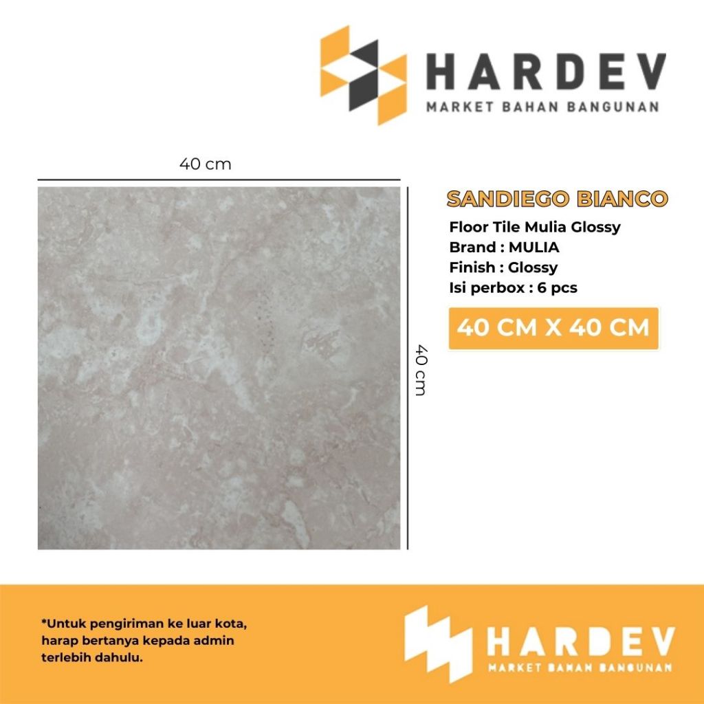 MULIA UKURAN 40X40 SANDIEGO BIANCO