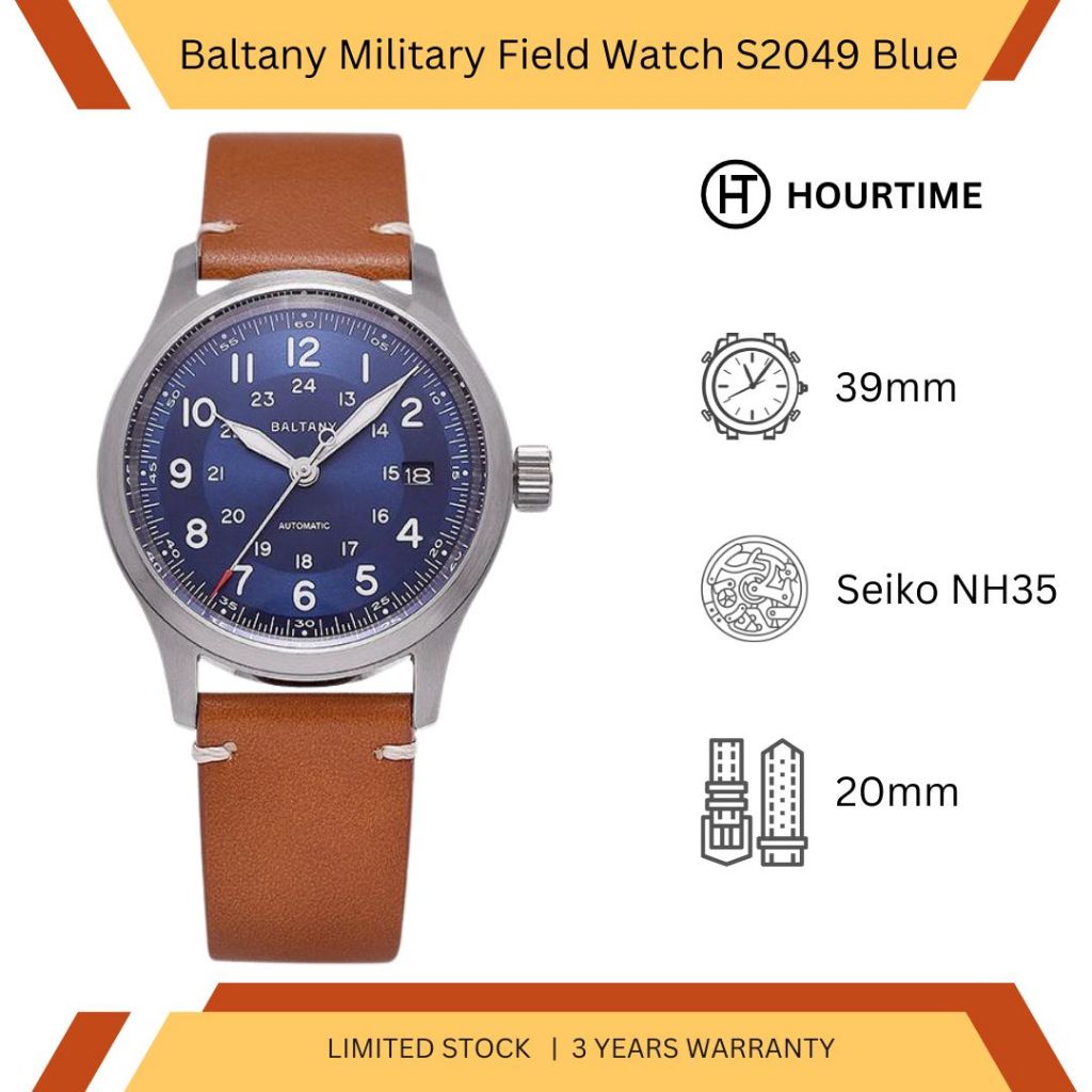 Jam Tangan Pria Baltany Military Field Watch S2049 Blue