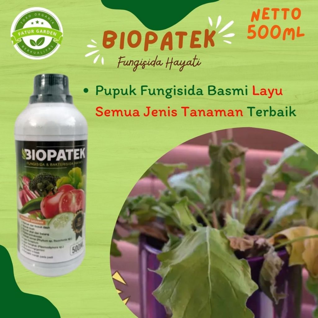 Obat Layu Tanaman Terbaik BIOPATEK 500ML Pupuk Fungisida Untuk Basmi Layu tanaman(tomat,cabe,mangga,