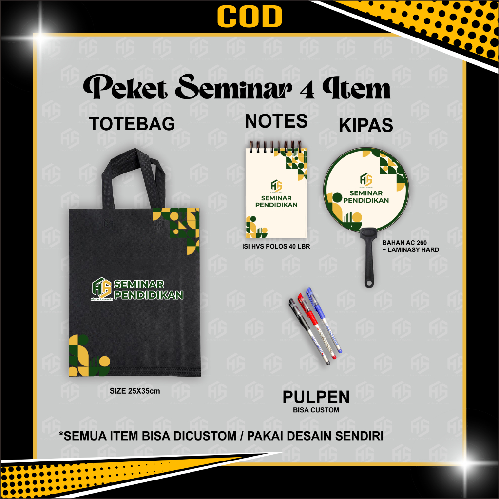 

Paket Seminar Custom | COD | Free Ongkir | Souvenir | Goodiebag | Pulpen | Notes | Notebook | Murah | Custom | tempat minum | Pin |