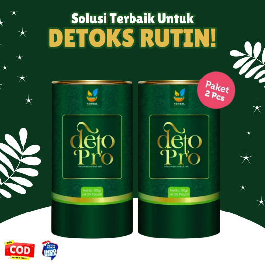 

PAKET 2 DETO PRO – Teh Celup Herbal Alami untuk Detoks kotoran dalam Usus pelangsing Badan